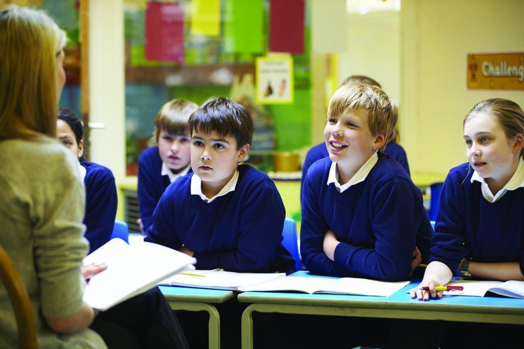 kids learning in a private school